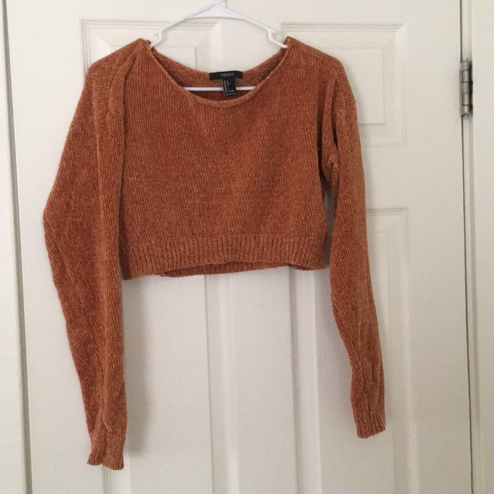 Burnt orange crop sweater